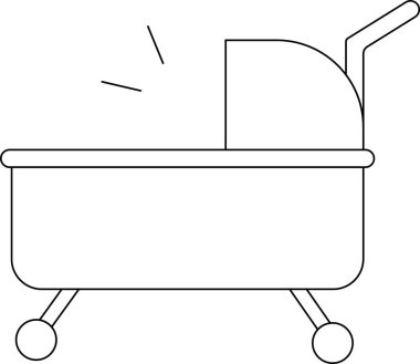 Bebek arabasının basit bir çizimi, bebek dekoru ya da bebek temalı tasarımlar için mükemmel. Temiz ve modern çizimler.