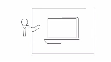 Bir tıp uzmanı ekranda nöroloji ve beyin sağlığını sunum ortamında açıklayan bir beyin taraması sunar..