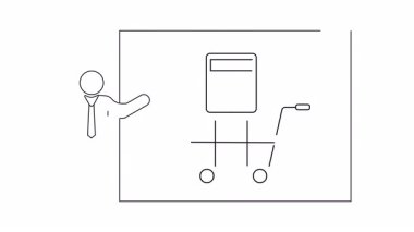 Bir hesap makinesi ve alışveriş arabasının yer aldığı bir sunum slaytı, çevrimiçi alışveriş ve mali hesaplamaları sembolize ediyor. İş, finans veya e-ticaret konuları için mükemmel.