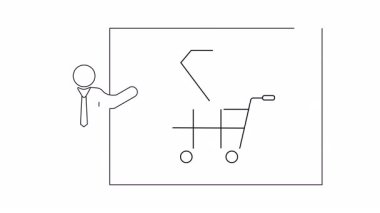 Bir çizim, lüks malların ve prim alışveriş deneyimlerinin kazanılmasını sembolize eden, alışveriş arabasına düşen elması sergileyen bir sunucuyu resmediyor..