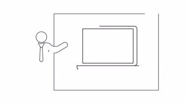 Ekranda veri senkronizasyonu sembolü olan bir dizüstü bilgisayarın tek satır çizimi.