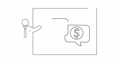 Bir iş sunumunun basit bir çizgisi çizimi, strateji, finans ve iş geliştirme kavramlarının aktarımı için idealdir.