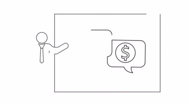 Finans, para ve büyüme kavramlarına odaklanan bir iş sunumunun basit bir çizgisi çizimi. İş ve mali içerik için ideal.