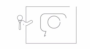 Pasta grafiği olan bir iş sunumunun animasyon çizgisi. İş, finans ve eğitim videoları için mükemmel.