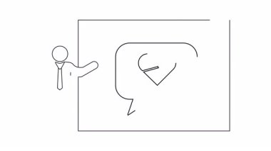 Dizüstü bilgisayarı ekranda okla delinmiş kalbi olan birini gösteren tek bir çizgi..