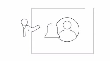 Bir bildirim çanı simgesi ve kullanıcı profili içeren bir sunum, iş uyarıları ve kullanıcı katılım kavramları için ideal.