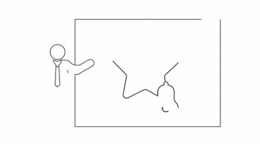 Bir sunucunun tek çizgi çizimi bir yıldız ve çanın yanında duruyor, yeni özellikleri sembolize ediyor.