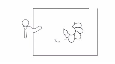 Bir sunucu tarafından açıklanan, bir çan ve çiçek simgesi tarafından temsil edilen yeni özellikleri gösteren bir sunum.