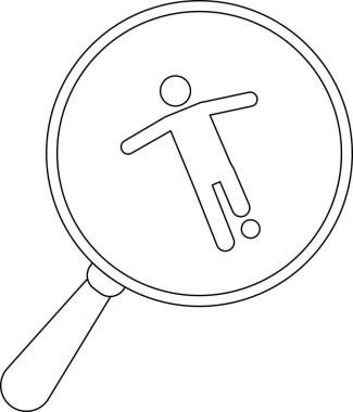 Bir büyüteç, spordaki yetenek avcılığı ve oyuncu analizini sembolize eden bir futbolcunun ana hatlarını ön plana çıkarıyor.