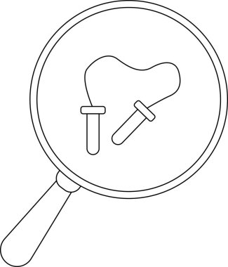 Büyüteç basit bir çizgi çizimi olarak tasvir edilen bir atlama ipini ortaya çıkarır. Görüntü siyah beyaz..