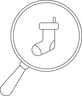 Bir büyüteç, bayram aramasını ya da soruşturmayı neşeli bir tezahüratla sembolize eden bir Noel çorabının ana hatlarına odaklanıyor.