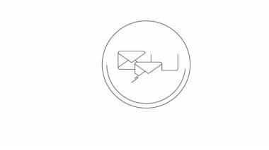 Bir büyüteç e-posta simgelerini inceler, e-posta aramasını, spam tespitini ve dijital dünyadaki bilgi keşiflerini sembolize eder..