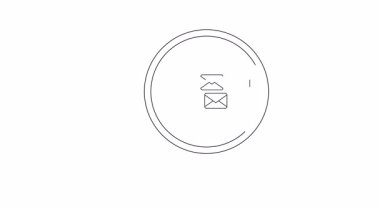 Bir büyüteç ve e-posta iletileri içeren bir animaj e- posta arama simgesi. Teknoloji, iletişim ve arama ile ilgili içerik için mükemmel.