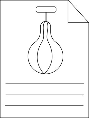 Yazı alıştırması için bir kum torbası içeren, çocuklar ve eğitim faaliyetleri için mükemmel bir basılabilir boyama sayfası.