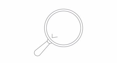 Bir büyüteç adalet terazisine odaklanarak hukuk sistemi içindeki incelemeyi ve adaleti sembolize eder. Yasal inceleme ve denge kavramı.