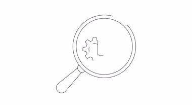 Büyüteç altında tıbbi teknoloji arayışı ve sağlık çözümlerini sembolize eden canlandırılmış ilk yardım seti. Sağlık, teknoloji ve yenilik içeriği için mükemmel.