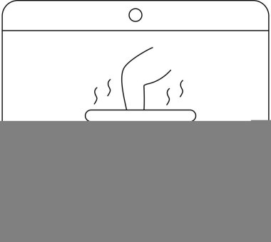 Ekranda sergilenen ayak izi rahatlama ve kendine bakımı teşvik ediyor. Görüntü konfor ve refahın özünü yakalar..