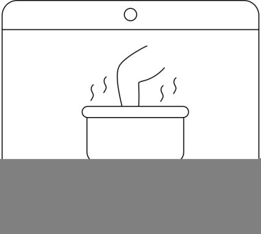 Ekranda sergilenen ayak izi rahatlama ve kendine bakımı teşvik ediyor. Görüntü konfor ve refahın özünü yakalar..