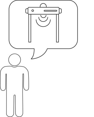 Metal dedektör güvenlik tarama teknolojisini düşünen bir kişi, insanlar tarafından taşınan metal nesneleri tespit etmek için kullanılır..