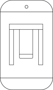 Bir telefon kılıfının üzerine basit bir salıncak çizimi, minimalist tasarım veya çocuk çizimi için mükemmel..