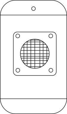 Simgeler veya basit grafikler için uygun, hoparlörlü bir cep telefonu çizimi.