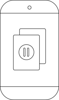 Akıllı telefon bir duraklama simgesi görüntüler, ortam denetimini veya etkinlikteki bir molayı gösterir, minimalist bir arkaplana karşı ayarlanır.