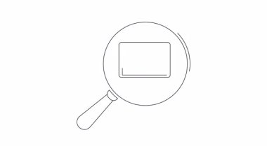 Basit bir animasyon ekranda İHA olan bir dizüstü bilgisayarı büyüteçle aranırken gösteriyor..