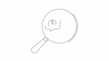 Büyüteç, pasta grafiği ve dolar işaretiyle finansal analiz animasyonu. İş araştırmaları, yatırım analizleri ve finansal planlama içeriği için mükemmel.