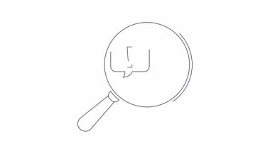 Mali risk ve uyarıları temsil eden ikonların üzerindeki büyüteç animasyonu. İş analizi ve yatırım kararlarını göstermek için mükemmel..