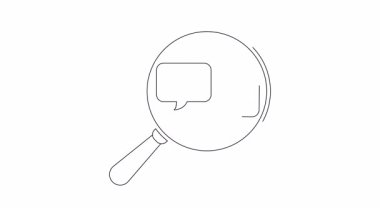 Bir büyüteç mobil uygulama para kazanma üzerine odaklanır, konuşma baloncuklarında bir telefon ve dolar işareti ile temsil edilir. İş veya teknoloji içeriği için basit animasyon.