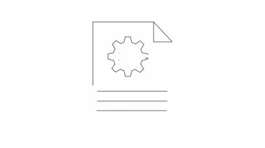 Güvenlik ayarlarını temsil eden anahtar ve dişli simgesi olan bir belgenin basit bir canlandırması.