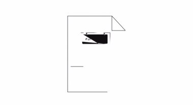 Bir işaret içeren bir belgenin minimalist çizimi, mesajların veya bilgilerin net ve kısa bir şekilde iletilmesi için idealdir.