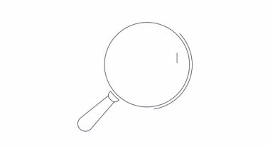 İçinde testere olan bir konuşma baloncuğunun üzerinde büyüteç olan minimalist bir çizgi sanat animasyonu. Testere hakkında bilgi bulma kavramı.