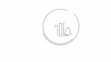 Bir büyüteç yukarı doğru ok ve uyarı zili ile bir çubuk grafik üzerinde odaklanır, eğilim analizi, büyüme izleme ve önemli uyarıları sembolize eder.