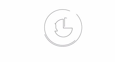 Büyüteç, pasta grafiği ve uyarı zilinin canlandırılmış simgesi, veri analizini ve iş anlayışını sembolize ediyor.