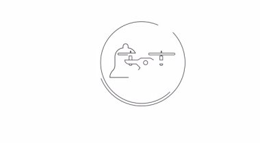 Büyüteçle drone bildirimi aranıyor. İnsansız hava araçları ile ilgili uyarı ve uyarı bulma kavramı.