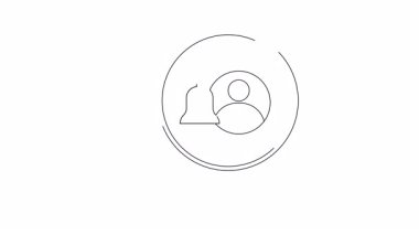 Uyarı zili ile bir kişi simgesi üzerinde bir büyüteç gösteren bir canlandırma simgesi, iş arama uyarılarını sembolize eder ve doğru adayı bulur.