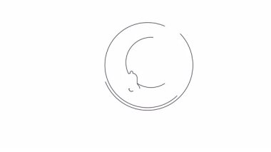 Hilal ay ve çana odaklı bir büyüteç içeren basit bir çizgi çizimi, gece arama ya da keşfi sembolize ediyor..