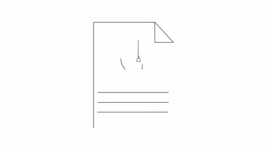 Bir belgeyi inceleyen bir büyüteçin basit bir çizgisi sanat tasviri, arama, analiz veya soruşturma kavramları için ideal.