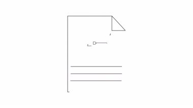 Bilgisayar simgesinin yer aldığı bir belgenin minimalist bir illüstrasyonu, teknoloji veya ofis teması için mükemmel. Temiz çizgiler ve basit tasarım.