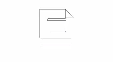 Bir bilgisayar simgesinin yer aldığı bir belgenin minimalist çizgisi çizimi, teknoloji veya dizaynla ilgili projeler için mükemmel.