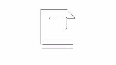 Bir bilgisayar ekran simgesinin yer aldığı bir belgenin minimalist çizgisi çizimi, çeşitli tasarım projeleri için mükemmel.