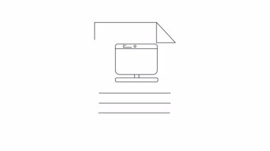 Canlandırılmış mağaza önü belge simgesi. İş, perakende veya evrak işleri için mükemmel. Temiz, basit ve görsel olarak çekici..