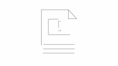 En küçük çizgi canlandırması, bilgisayar ekranı uyarı göstergesiyle belgeyi gösterir