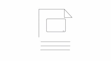 Dizüstü bilgisayar ve telefon görüntüsü olan bir belgenin minimalist çizgisi çizimi. Temiz ve basit tasarım.