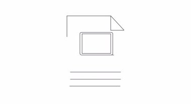 Bir dizüstü bilgisayarın yer aldığı, teknoloji ve dijital bilgiyi sembolize eden bir belge çizimi. Dijital yaş, teknoloji ve modern iletişimle ilgili kavramları resmetmek için mükemmel..