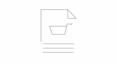 Alışveriş arabası ikonu çizilmiş bir belge, alışveriş ve e-ticaret kısıtlamalarını sembolize ediyor. Çeşitli uygulamalar için basit, temiz tasarım.