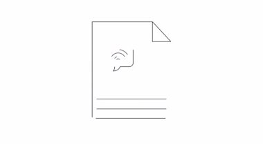 Wi-Fi ve para simgelerinin yer aldığı bir belge ikonu, teknoloji finansmanı ve çevrimiçi işi sembolize ediyor. Çok yönlü kullanım için temiz özet biçimi.