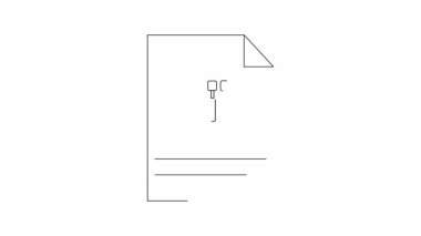 Konuşma balonunda çekiç olan bir inşaat belgesinin canlandırılmış simgesi. DIY, ev geliştirme ve inşaatla ilgili içerik için mükemmel.