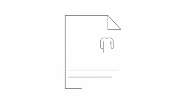 Bir kağıt parçasında alışveriş arabası olan bir müşterinin canlandırılmış alışveriş listesi simgesi. Perakende, market ve tüketiciyle ilgili içerik için mükemmel.